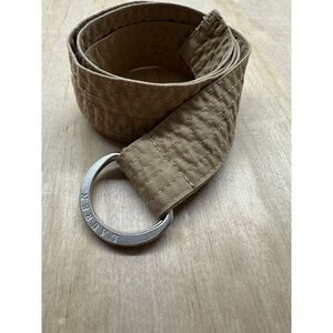 Lauren Double Silver Buckle  Tan Fabric Belt 39
